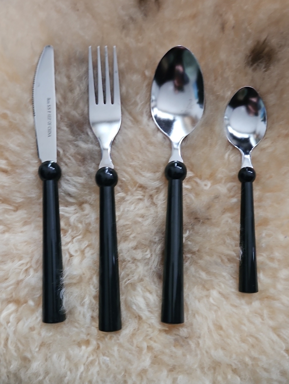 VTG Postmodern IKEA Grammatik Black Cutlery Flatware Lot - 34 Pieces